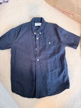 Old Navy boy's Navy Short-Sleeve Button-Down Shirt